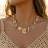 Bohemain Vintage Shell Starfish Turtle Multilayer Necklace for Women Ethnic Handmade Blue Beaded Necklaces Summer Beach Jewelry