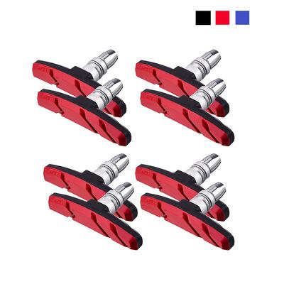 4 pares de pastilhas de freio silenciosas em forma de V, adequadas para BMX Road Mountain Bike, pastilhas de freio silenciosas e duráveis ​​para bicicleta