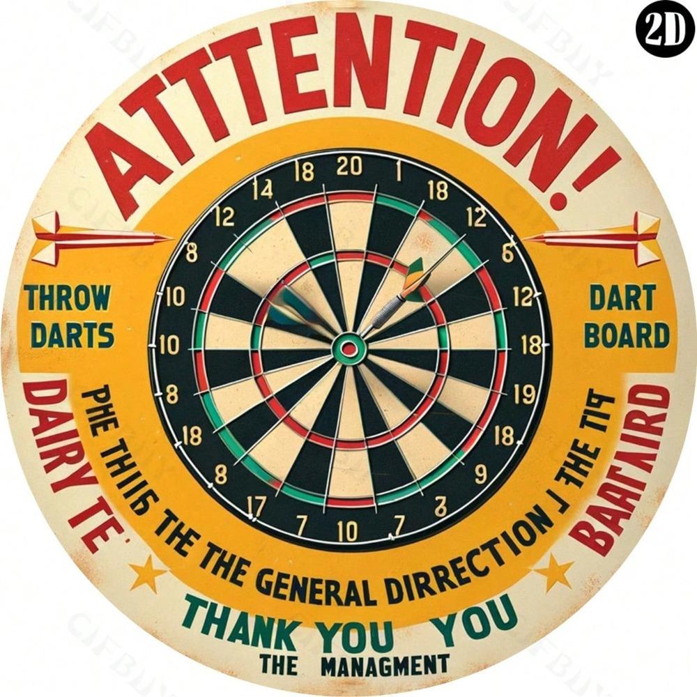 Vintage Metal Dart Board Sign Wall Art Decorative Plaque Holiday Gift Home Decor