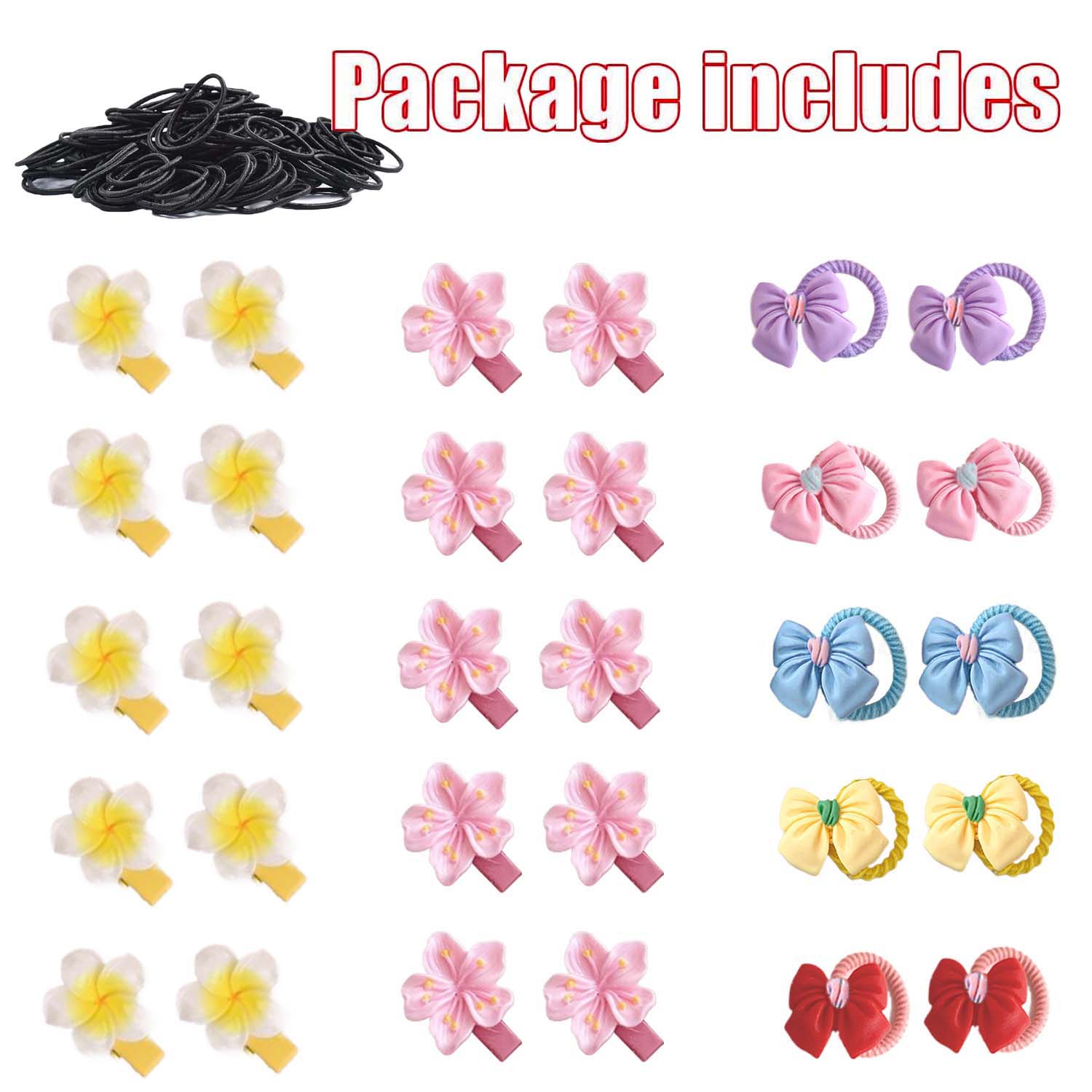 

Набор из 130 мини-заколок для волос с цветами - аксессуары для волос для девочек, милые заколки для волос с цветами и бантики для малышей, детей и подростков