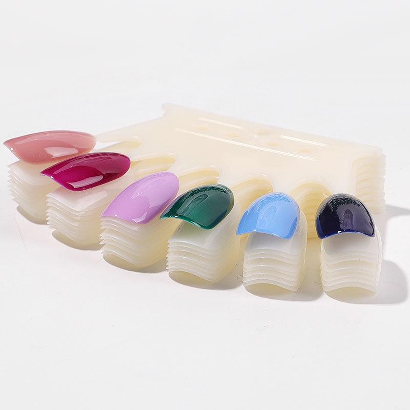 Nail Art Color Card Transparent Natural Color Plate Color Practice Nail Piece, Fake Nail, Display Nail Piece Nail Mold Crown Color Card
