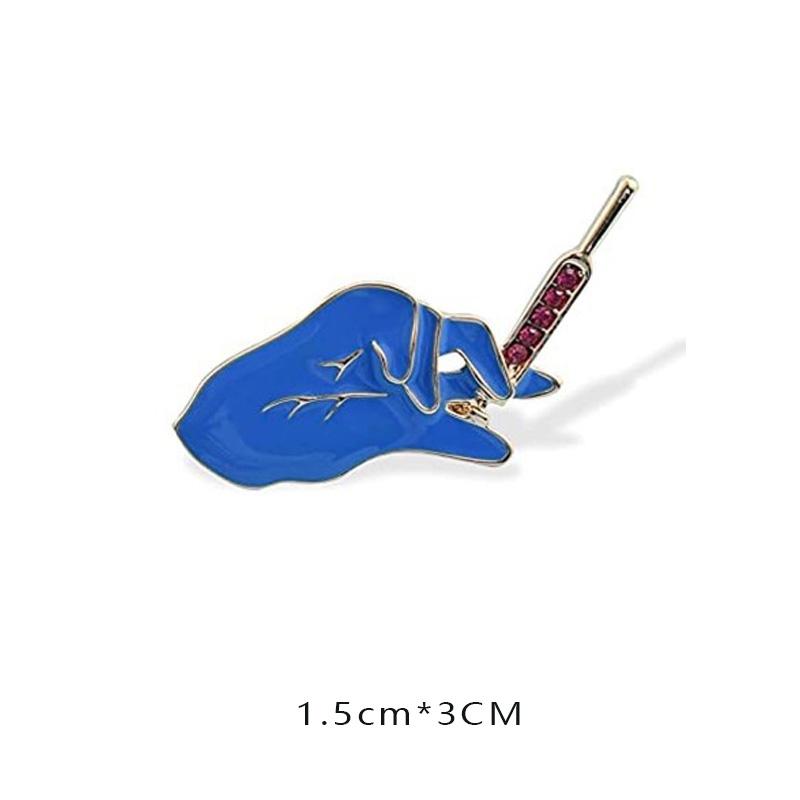 New Creative Medical Medicine Equipment Brooch Pin Stethoscope Electrocardiogram Heart Shaped Pin Brooches Lapel Jewelry