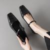 Fashion Retro Rivet One Buckle Mary Jane Shoes 2025 Summer New Square Toe Shallow Mouth Low Heel Single Shoes for Women