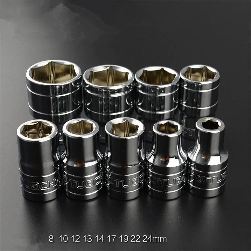Gear Lock Sockets Wrench Set Auto Repair Tool Toolbox suit 8-24mm 10Pcs