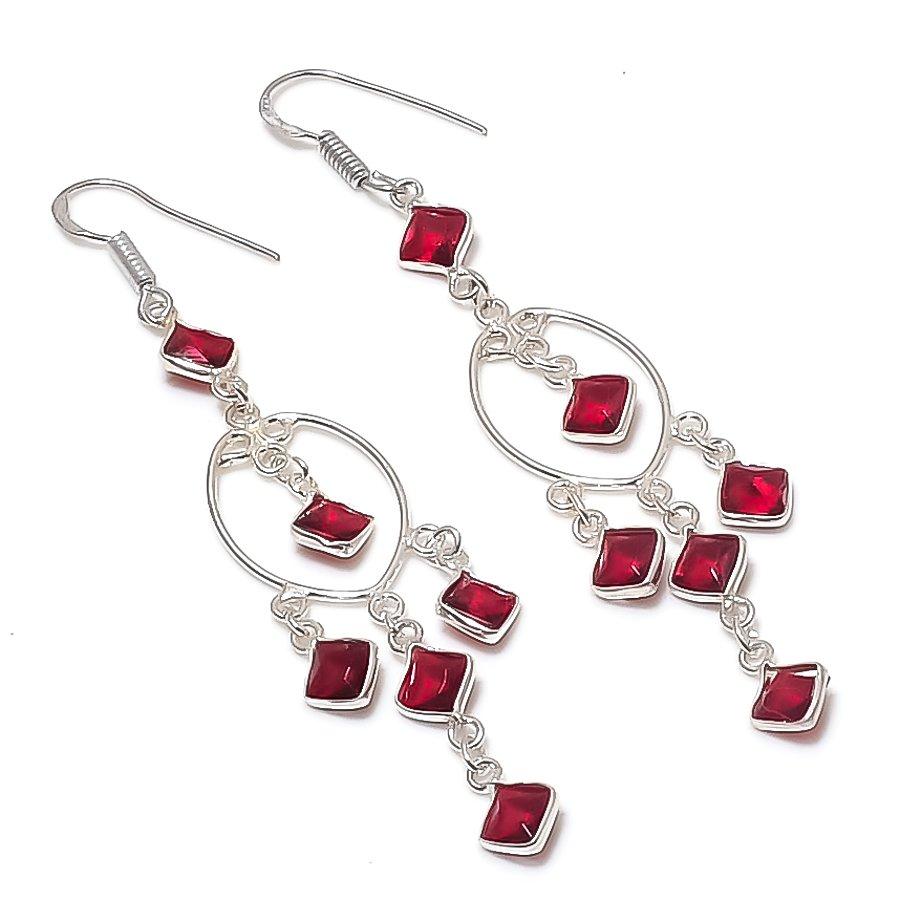 

Garnet Gemstone 925 Sterling Silver Earring 3.07