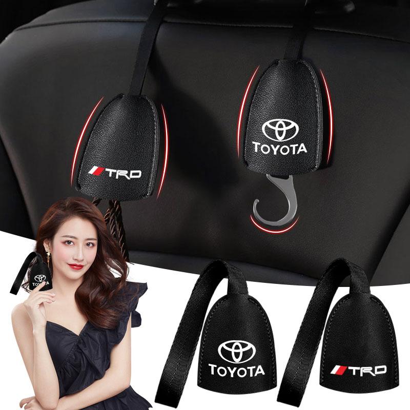 Leather Car Seat Back Hooks Portable Hanging Bag Rack for Toyota TRD GR Corolla CHR Rav4 Yaris Auris Avensis Car Accessories