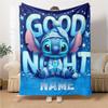 Custom Name Lilo & Stitch Floral Adventure blanket for Couch & Bed, Plush Cozy Fuzzy Blanket Super Soft & Warm Blankets for Fall and Winter. 0908407