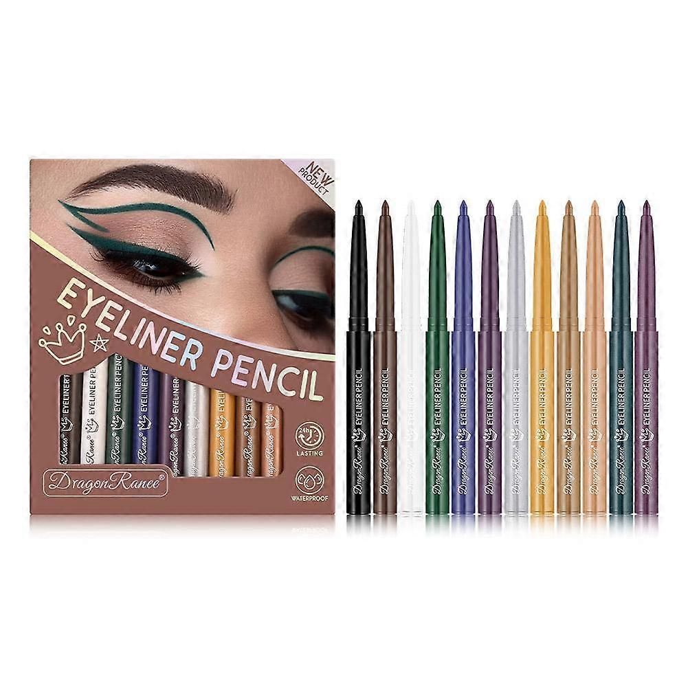 Colorful Eyeliner Pen Set Pearl White Black Eyeshadow Pen Eye Makeup Matte Eyeliner Pen Rotating Pen Set