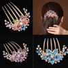 Rhinestone Hair Comb Anti Slip Elegant Hair Styling Accessories Flower Leaf Bridal Crystal Hair Ornaments for Beauty