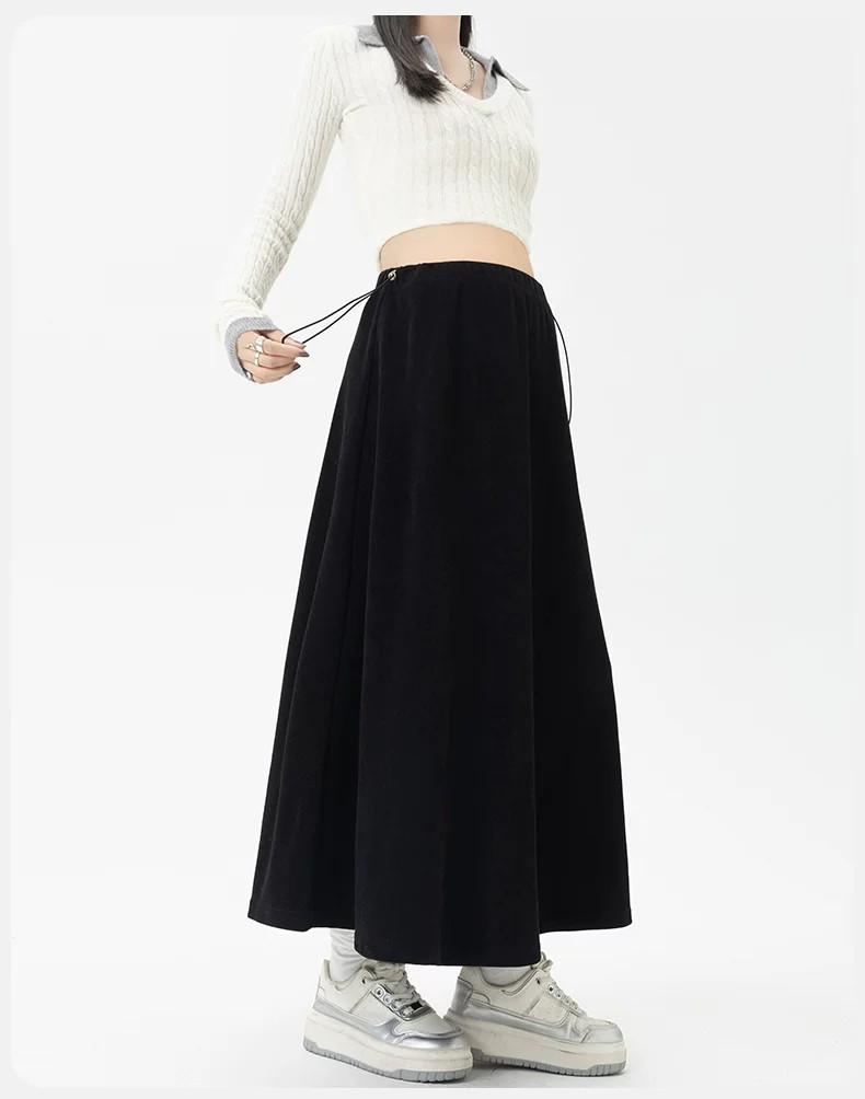 Maternity A-line Pleated Skirt - Spring/Autumn Style, Long Skirt for Short Stature, 2026 Collection