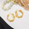 Elegant 18K Gold-Plated Vintage C-Shaped Pearl Earrings with 925 Sterling Silver