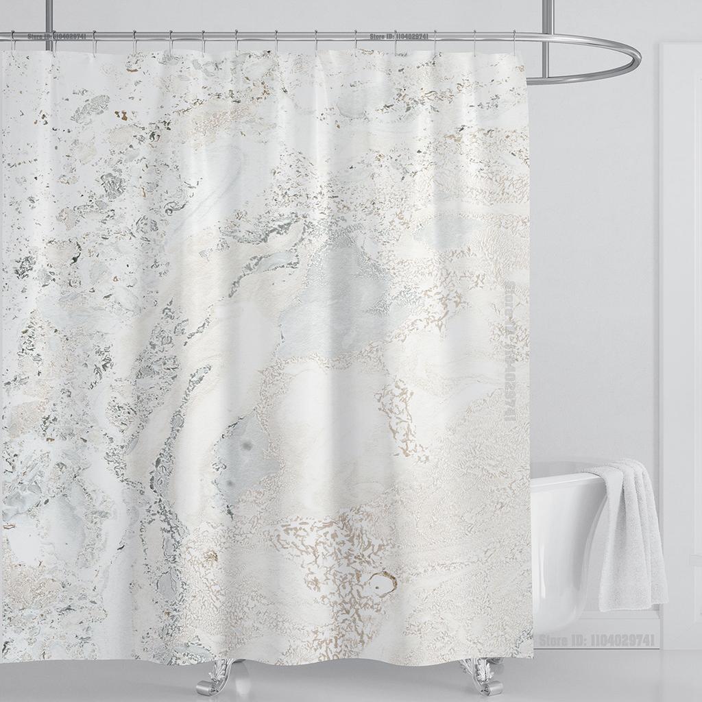 Marmor Wasserdichter Duschvorhang Wasserdichter Duschvorhang für Badezimmerdekor Bedruckter Waschbarer Duschvorhang mit Haken