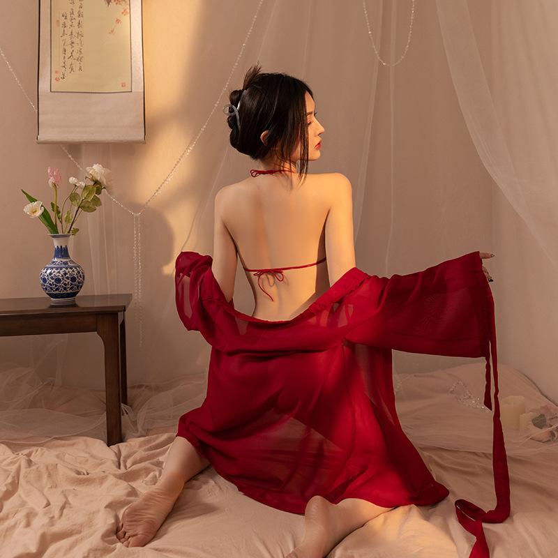 Sex underwear Guochao sexy pure desire perspective short skirt Hanfu teasing passion seduction pajama suit