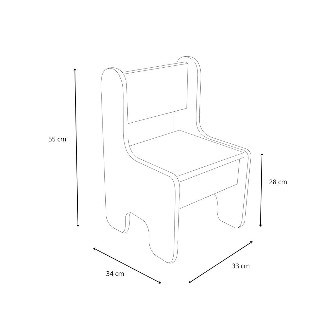 Children's Timi table + chair MDF color white