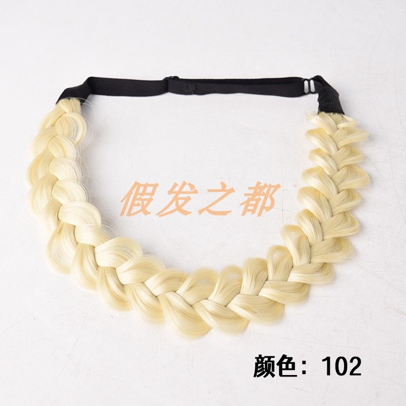 Wig Hair Hoop Female Qianjin Princess High Skull Top Twist Braid Braided Hair Headband Fluffy Artificial Hair Updo Gadget Headdress