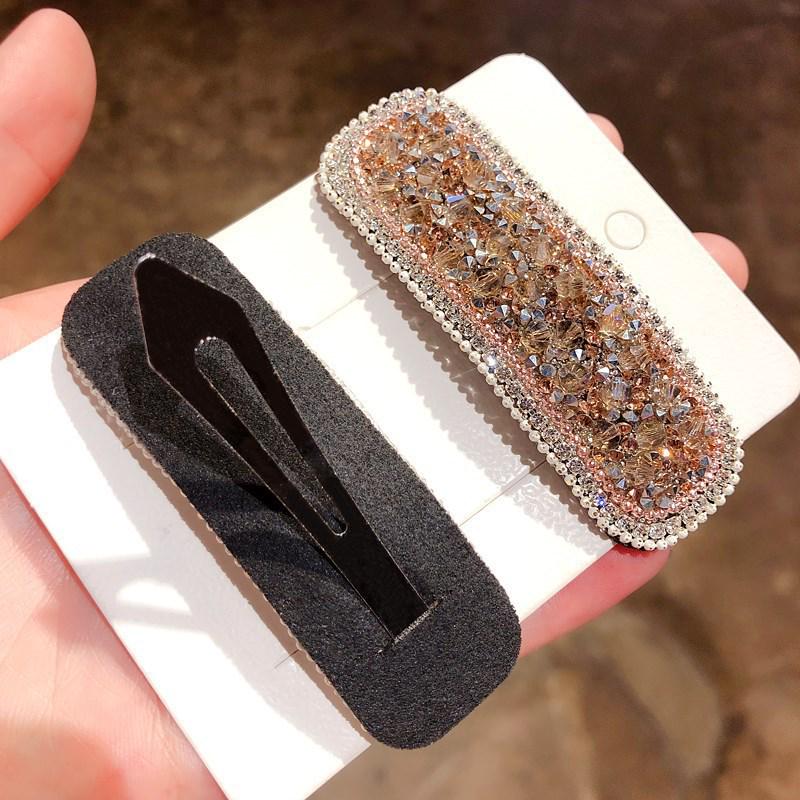Korean Rhinestone Diamond-Edge Hairpin for Women: Stylish One-Word Clip for Bangs and Side Hair
