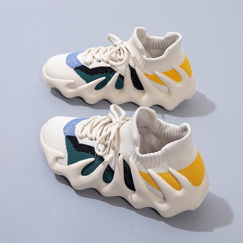 

Повседневные женские кроссовки для тренировок, теннисные туфли, легкая трикотажная сетка, дышащая нескользящая прогулочная обувь на шнуровке, женские летающие тканые кроссовки для бега 40 бежевый