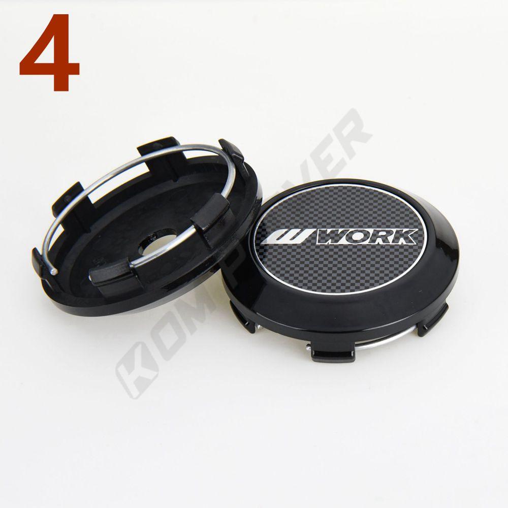 4PCS OD 68MM / ID 64MM Center Rim Cap WORK EMOTION EQUIP MEISTER VS Emblem Wheel Cover Cap Wheel Hub Cap