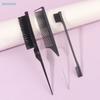 3-Piece Hair Styling Tool Set - Rat Tail Comb + Edge Brush + Sectioning Brush for Salon/DIY Hairstyling