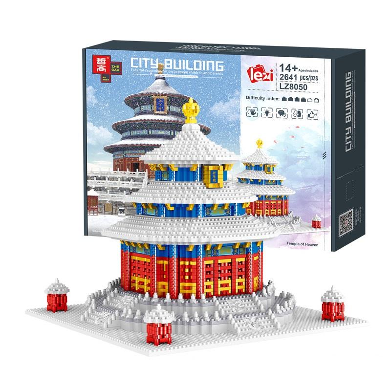 Latest Lezi Small Blocks Chinese Style Architecture Castle Palace Tower Construction Blocks Fun Toys For Children Gifts Girl Present