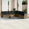 VidaXL Garden Lounge Set with Cushions 10 Pcs, Patio Sofas, Patio Furniture Set, Outdoor Furniture, Grey 3256025