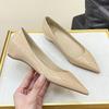 Spot PD05 Huizhou Is Not Tired of Feet, Advanced Sense Pointed Head Large Size Light Mouth Single Shoes 34-43 Red Sole Nude Flat Shoes