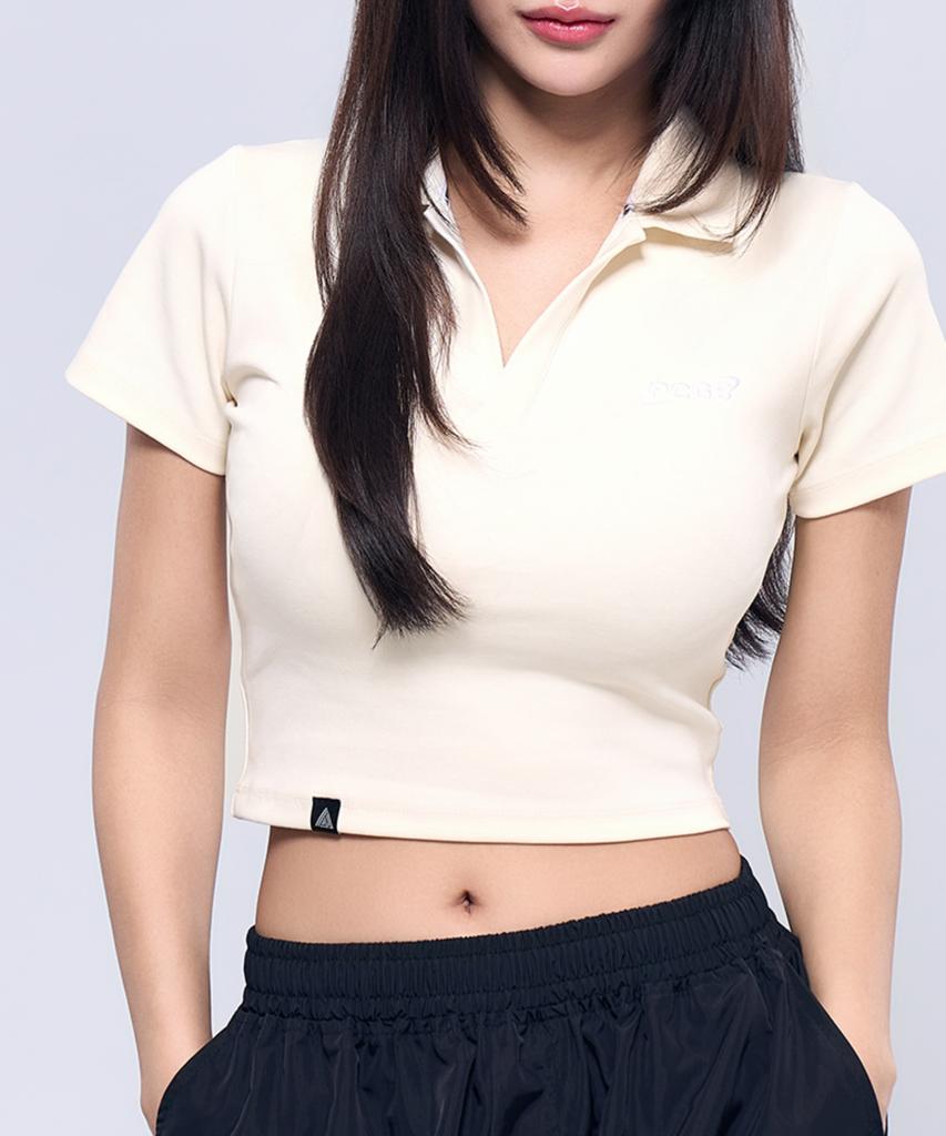Pijikeolgameoncheu P5034 Women'S Logo Crop Polo Shirt [4 Colors]