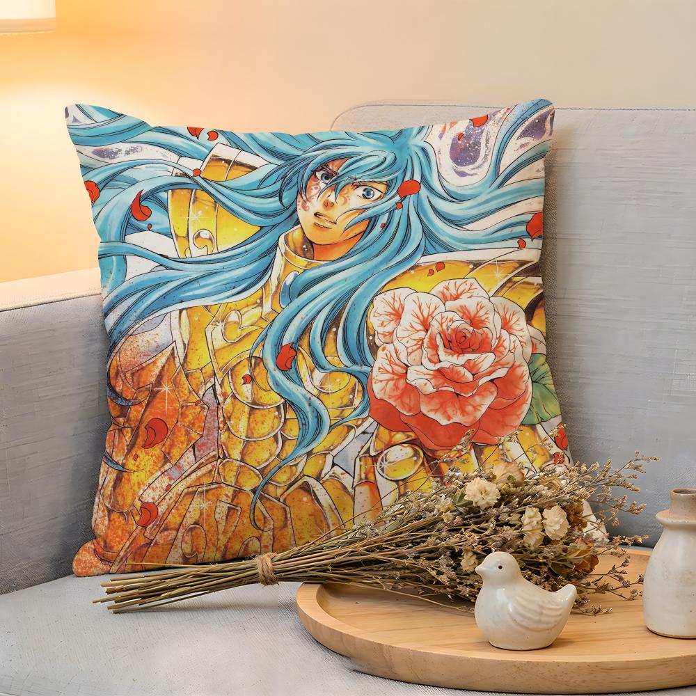 Cushion Cover Linen SkinFriendly Soft Decorative Case For Sofa Home Decor Vintage Anime SSaint Seiya Pillow cover