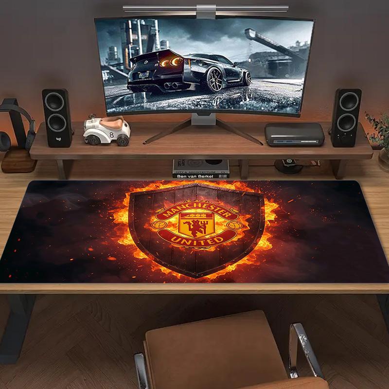 Man United3 Print Cushion Non-slip Laptop Tablet Big Mousepad XXL Mat Mini PC Playmat With Lock Edge