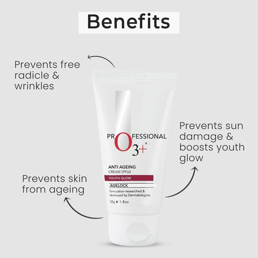 O3+ Agelock Anti-Aging-Creme LSF 60 Für Jugendliche Ausstrahlung und Täglichen Sonnenschutz 50 g Nährende Feuchtigkeit Glanz