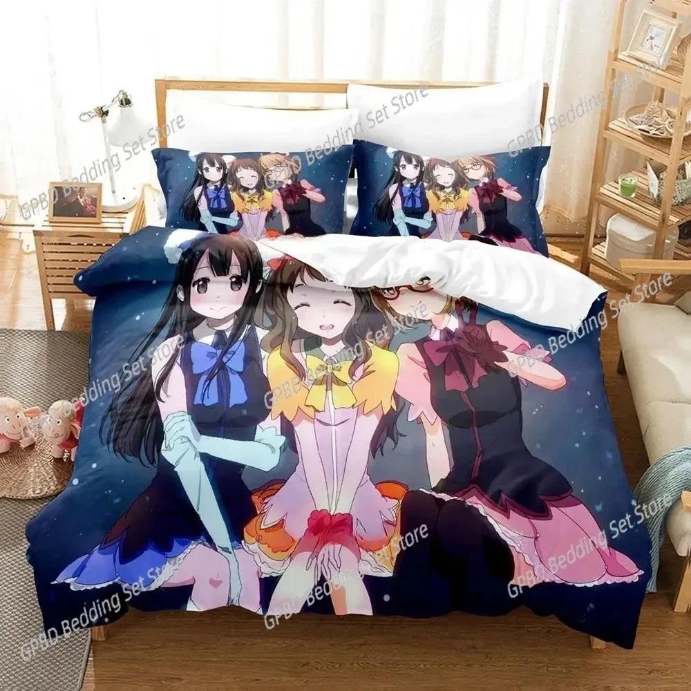 

Fashion 3D Print Kawai Girl Beyond the Boundary Beding Set Bedrom Soft Modern Bedspreads Comefortable Soft with Soft Fabric Duvet Cover Pilowcase 135*200cm Eu-Single