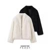 European & American Women's Fashion 2024 Autumn/Winter Casual Solid Color Furry Coat