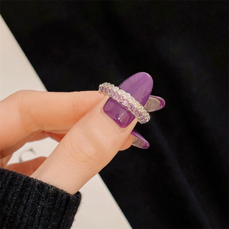 Nine Purple Isolation Transshipment Color Treasure Purple Zir*****Pening Ring Light Luxury Premium Elegant Temperament Jewelry Women