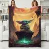 3D The Adorable Yoda Cute Movie Flannel Blanket Soft Throw Blanket Art for Home Decor Bedroom Bed Sofa Picnic Cover Kids Gifts