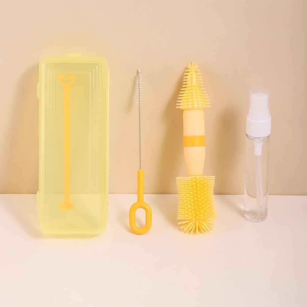 ABS Bottle Cleaning Brush Set TPR Bottle Brush Pacifier Straw Scrubber Nylon Travelbottle Glass Cup Washing Tool Bowl