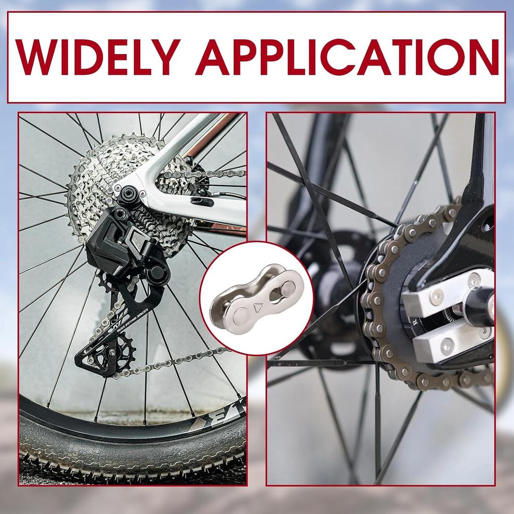 8 Pairs Bicycle Chain Links, 6/7/8 Speed Quick Release Bike Chain Connectors, Replacement Reusable Steel Bicycle Missing Link Repair Accessories