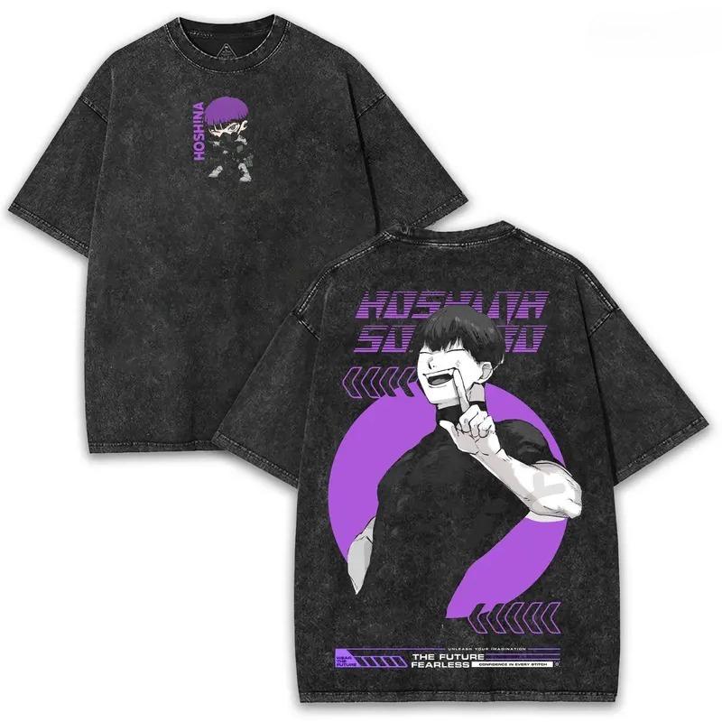 

Anime Kaiju No. 8 Hoshina Soushirou Printed Tee Men Women Washed Cotton T-shirts Short Sleeve Vintage T Shirt Harajuku Tshirt XXL чорний