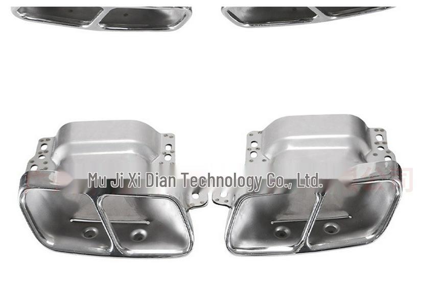 Silver Tailpipe Tip for Mercedes W221, W222, W212, W213, W204, W205 - Modified Square Outlet