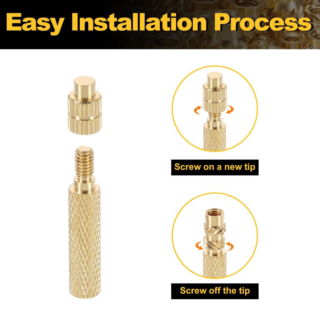 uxcell 8pcs Heat Set Insert Tips for Thread Inserts M2 M2.5 M3 M4 M5