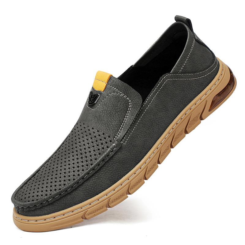 

Повседневная обувь из натуральной кожи, кроссовки для мужчин, удобные летние прогулочные дизайнерские лоферы, мокасины, новые роскошные спортивные туфли для мужчин 45 темно серый