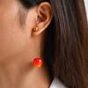 Chic Solid Beads Cherry Earrings for Women,Gold Plated Stainless Steel Earrings,Trendy Party Jewelry Mother's Day Gift
