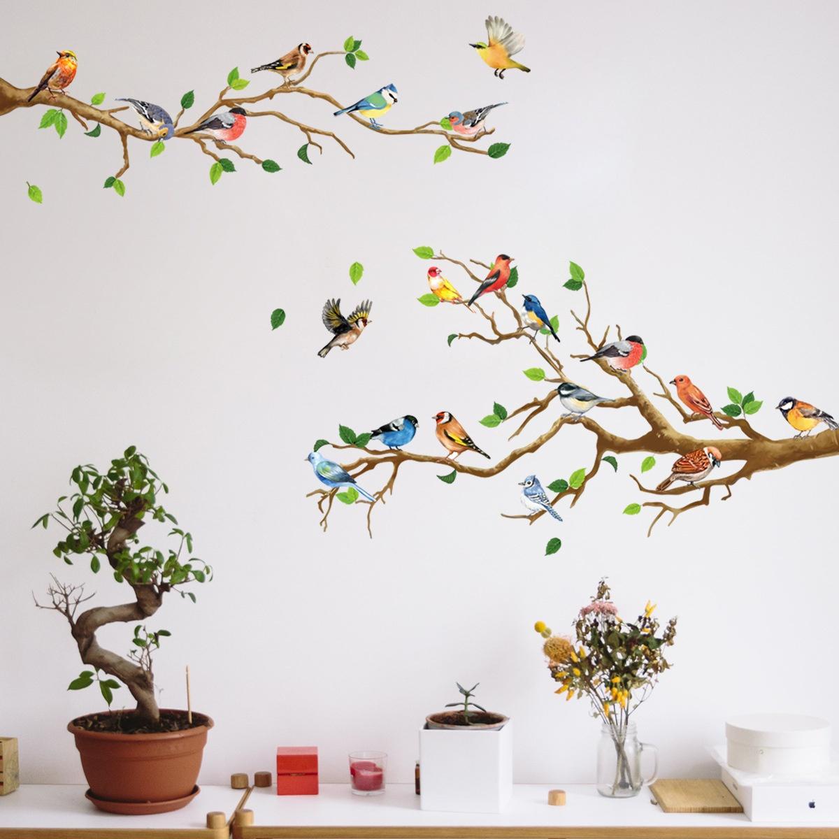 

Home Creative Beautiful Sparrow Wall Stickers Living Room Bedroom Animal Stickers Decoration Personalized Art Painting Birds