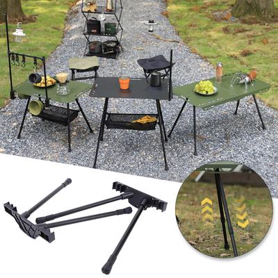 Folding Camping Table Legs Metal Foldable Workbench Legs Adjustable Height Coffee Table Legs Camping Equipment Outdoor Travel
