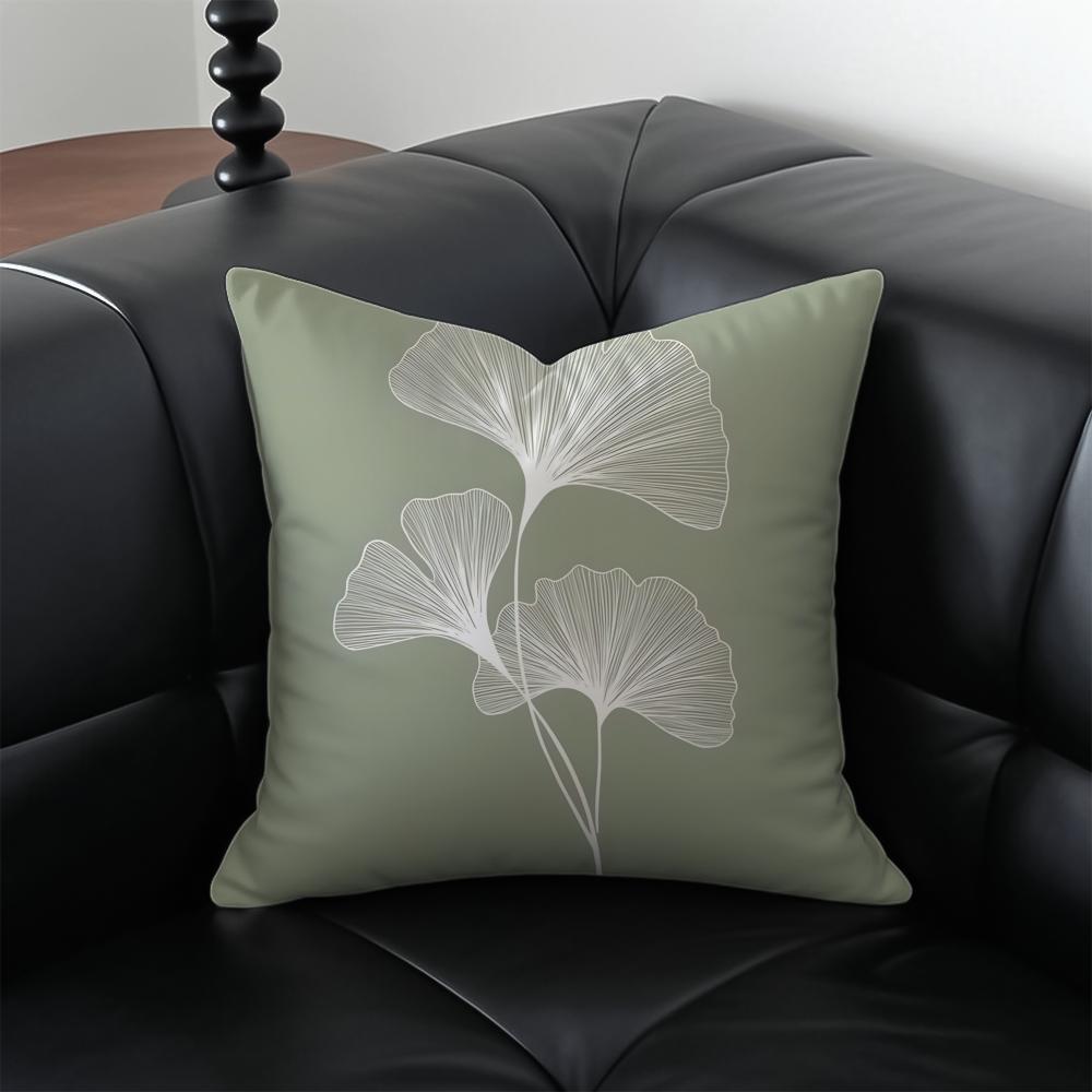 Solid Color Flowers Cushion Cover Pillow Case Anti-Dustmite Invisible Zipper Silky Plush Cushion