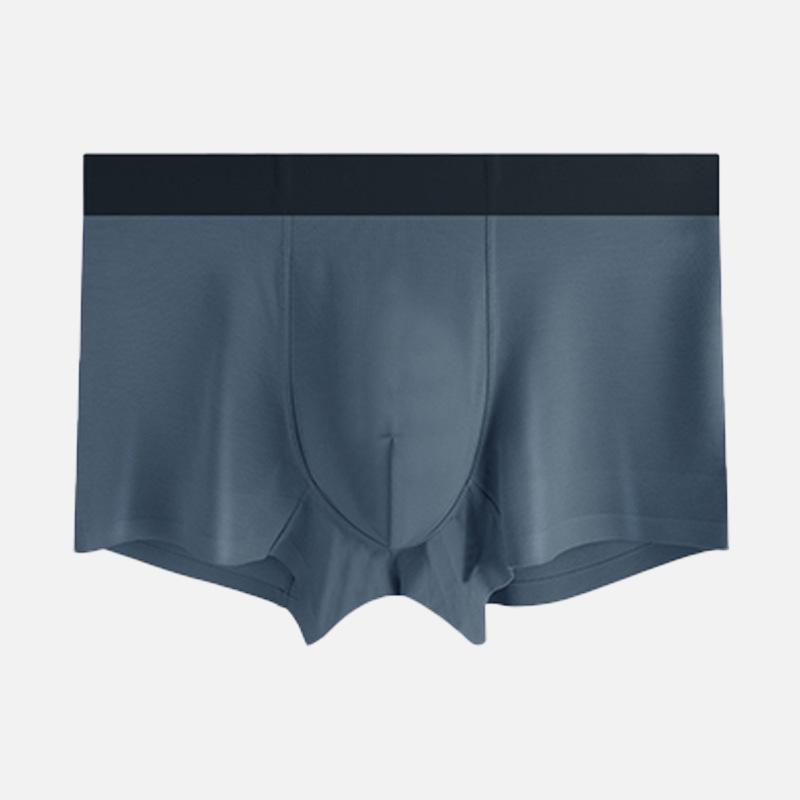 2026 New Men's Seamless Mid-Waist Antibacterial Breathable Boxer Briefs, Thin Style