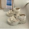 Daddy sandals women's platform 2025 summer new Korean version versatile small sports Velcro muffin Roman shoes