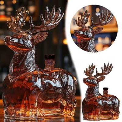 120ml Funny Animal Shaped Bottle Glass Whiskey Decanter with Leak-Proof Seal Stopper Whiskey Bottle Home Bar Decor Gifts