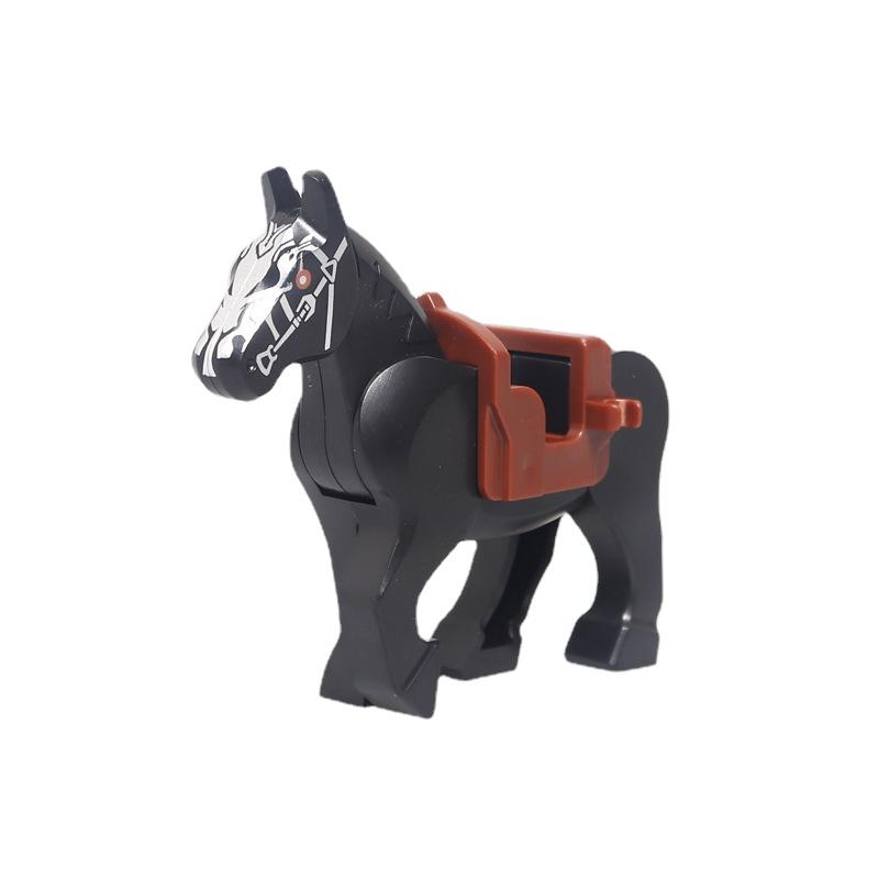 3pcs Building Block MOC Part War-horse with Saddle Saddle Horse Military Scene Accessories Compatible with Lego Part