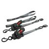 Pack Of 1 Black Aluminum Track Tie Down System With 2000LB Capacity Ratchet Straps For Cargo Transport In Vehicles