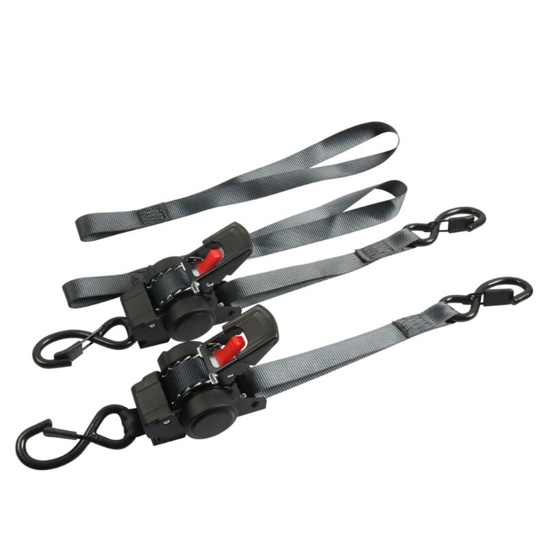 Pack Of 1 Black Aluminum Track Tie Down System With 2000LB Capacity Ratchet Straps For Cargo Transport In Vehicles